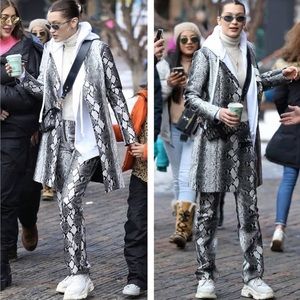 I.AM.GIA Snake Print Vinyl Feel Trench Coat